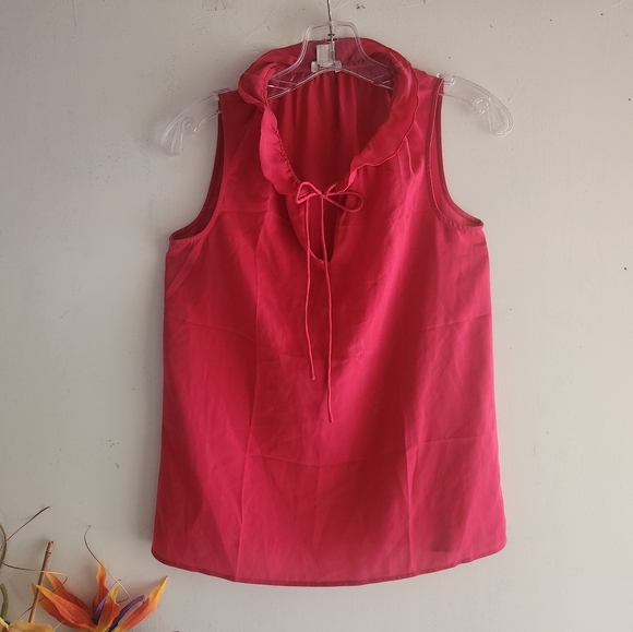 J Crew Factory Barbie Core Sz 0 Fuschia Hot Pink Sleeveless EUC Top - Picture 11 of 11